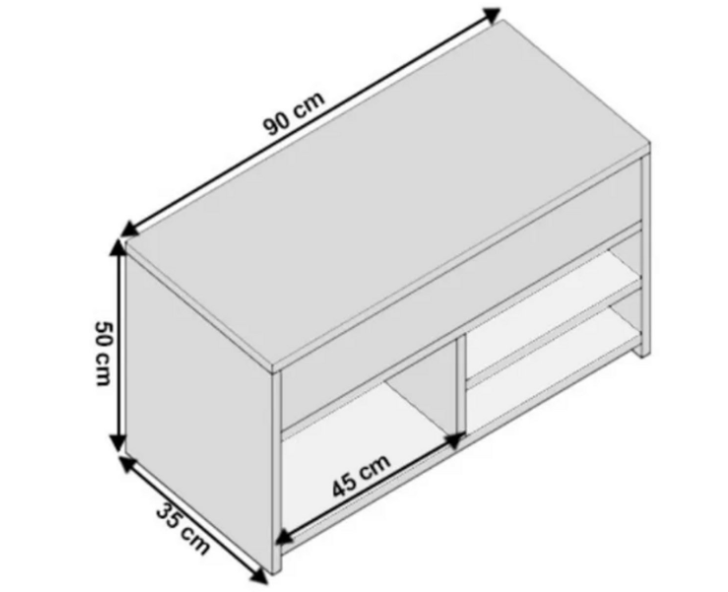 Shoe Bench with Seat Cushion and Storage Space