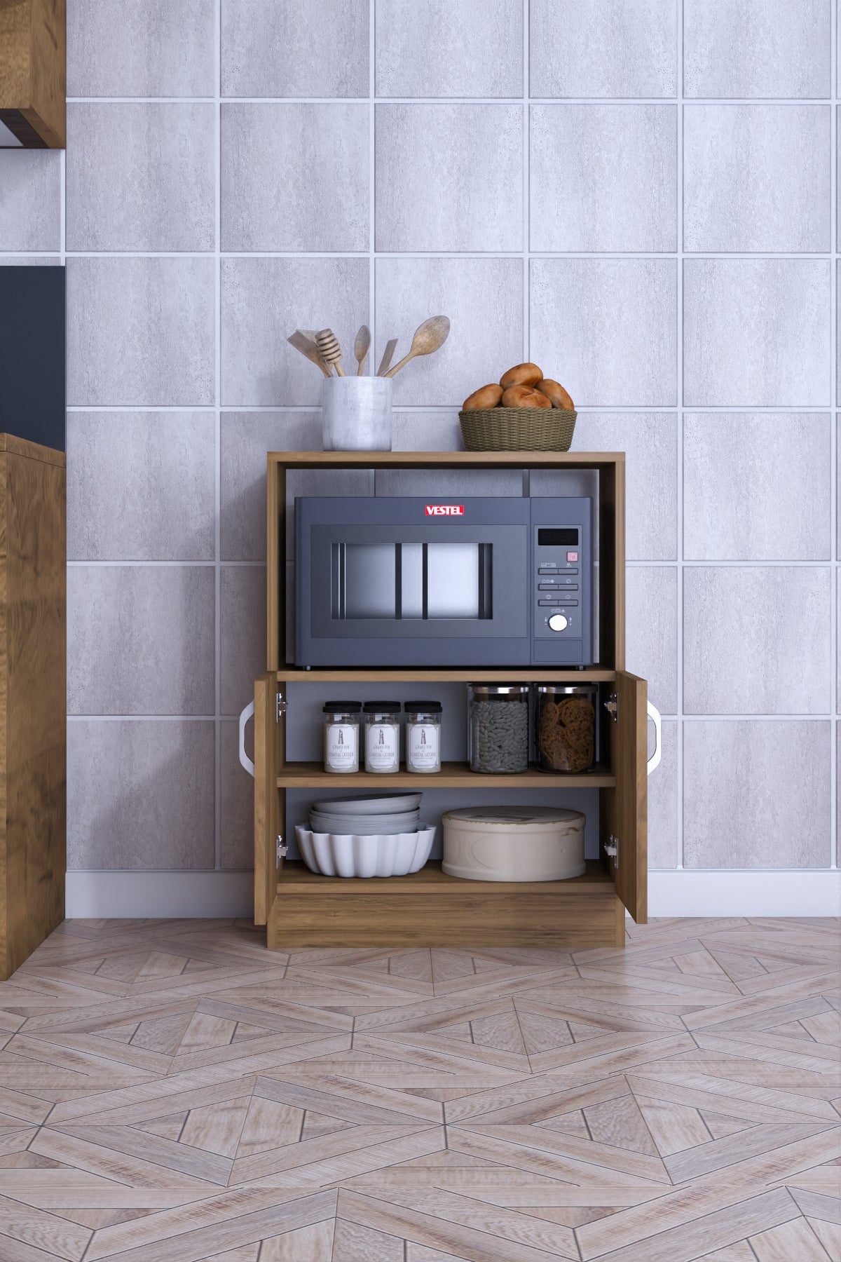 ROMA-MICROWAVE AND MULTI-PURPOSE KITCHEN CABINET