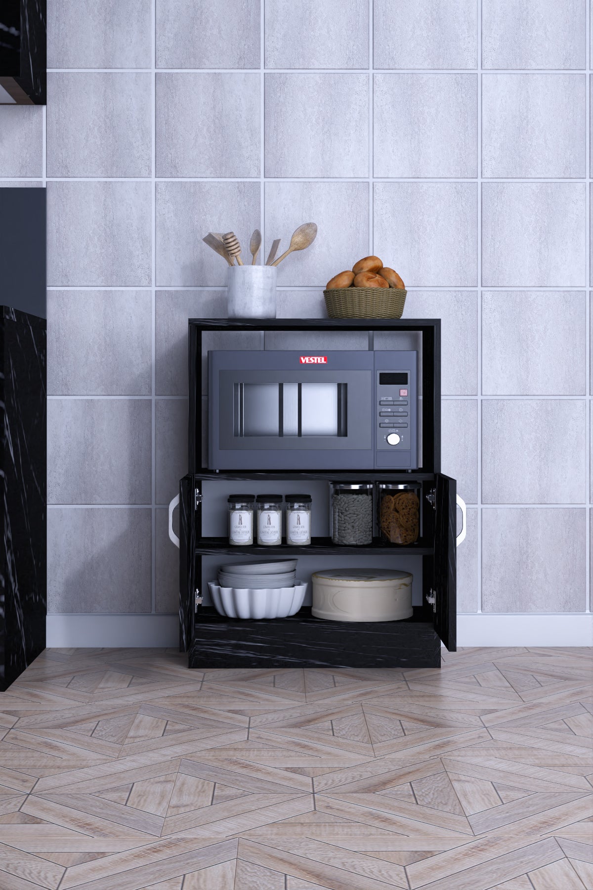 ROMA-MICROWAVE AND MULTI-PURPOSE KITCHEN CABINET