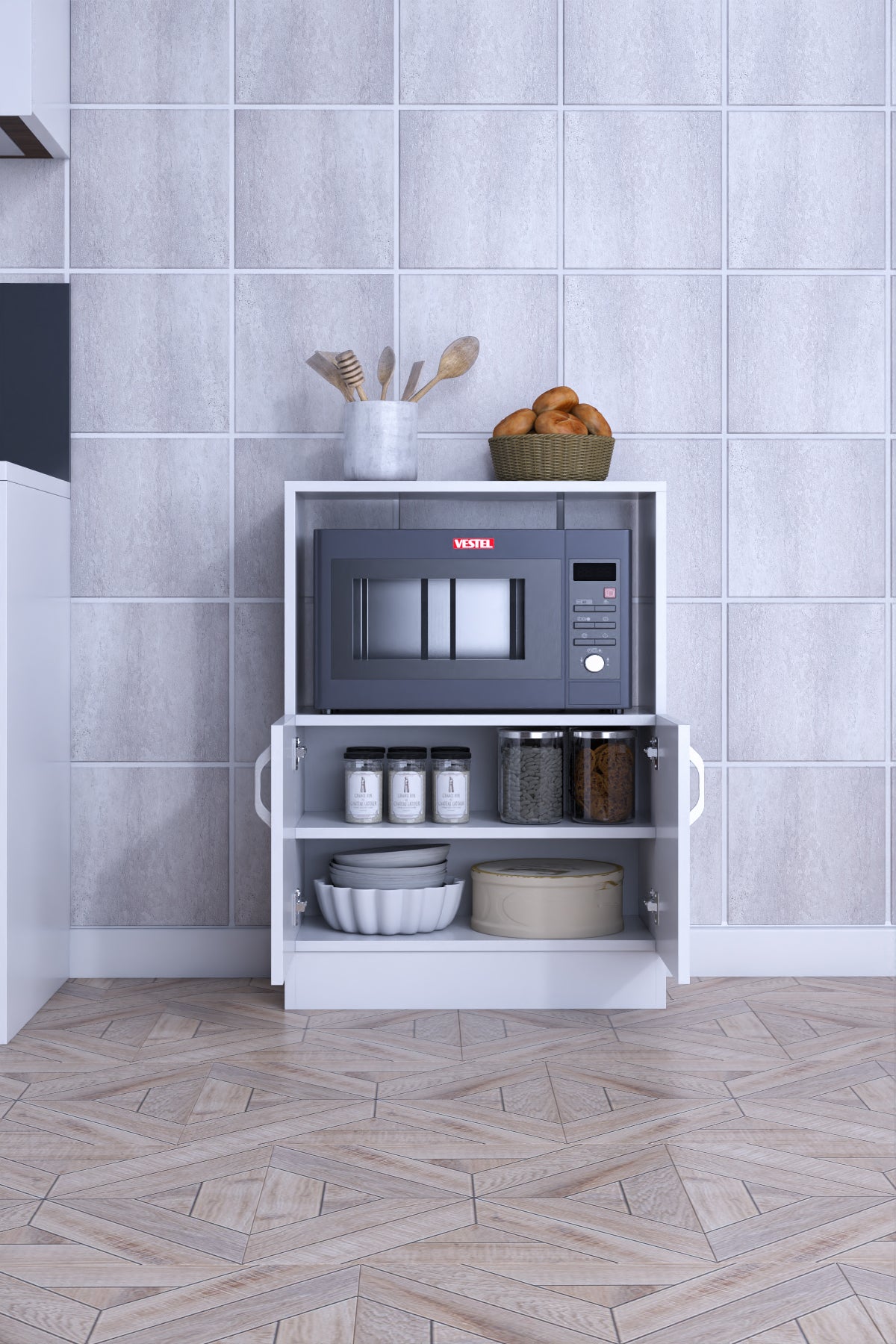 ROMA-MICROWAVE AND MULTI-PURPOSE KITCHEN CABINET
