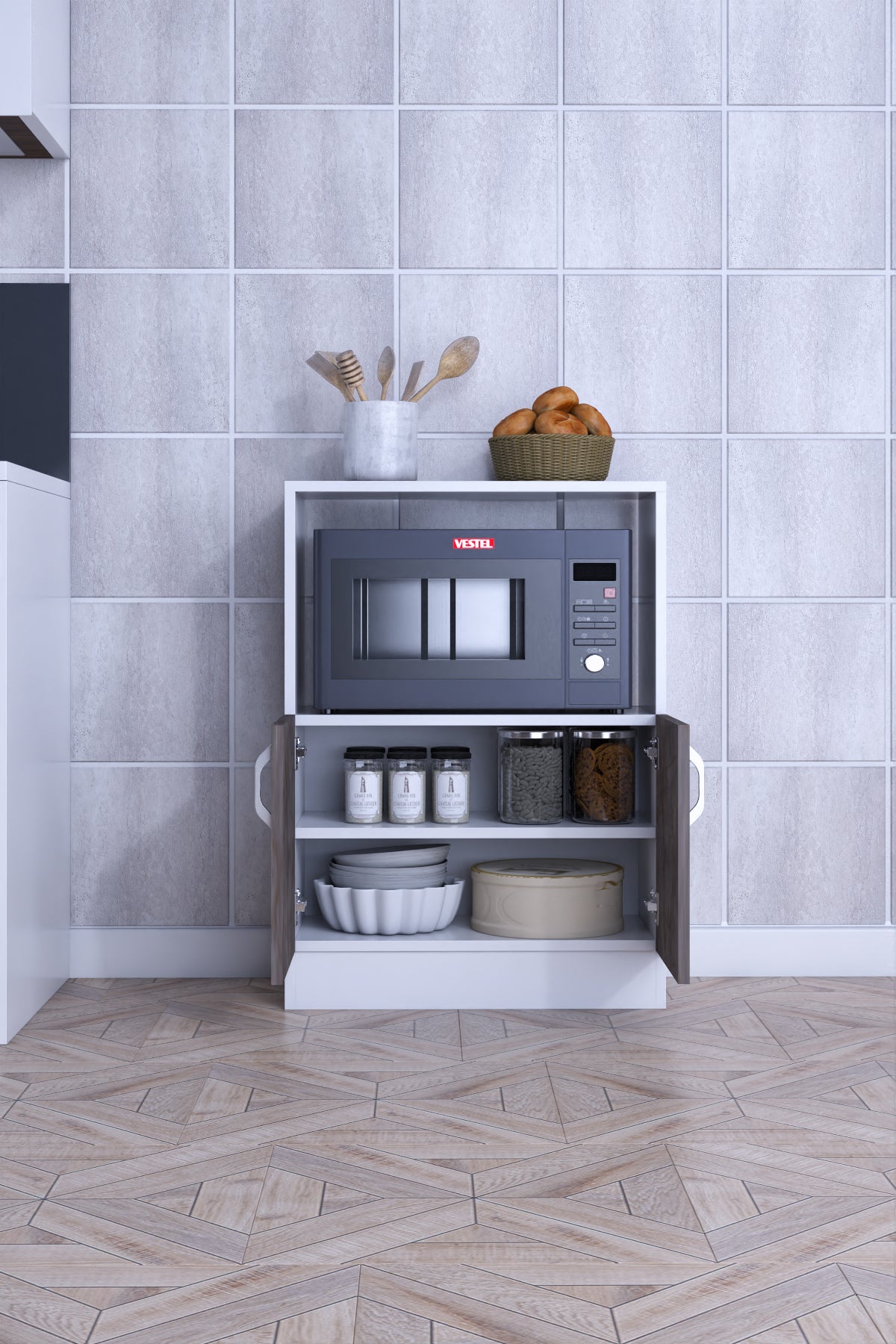 ROMA-MICROWAVE AND MULTI-PURPOSE KITCHEN CABINET