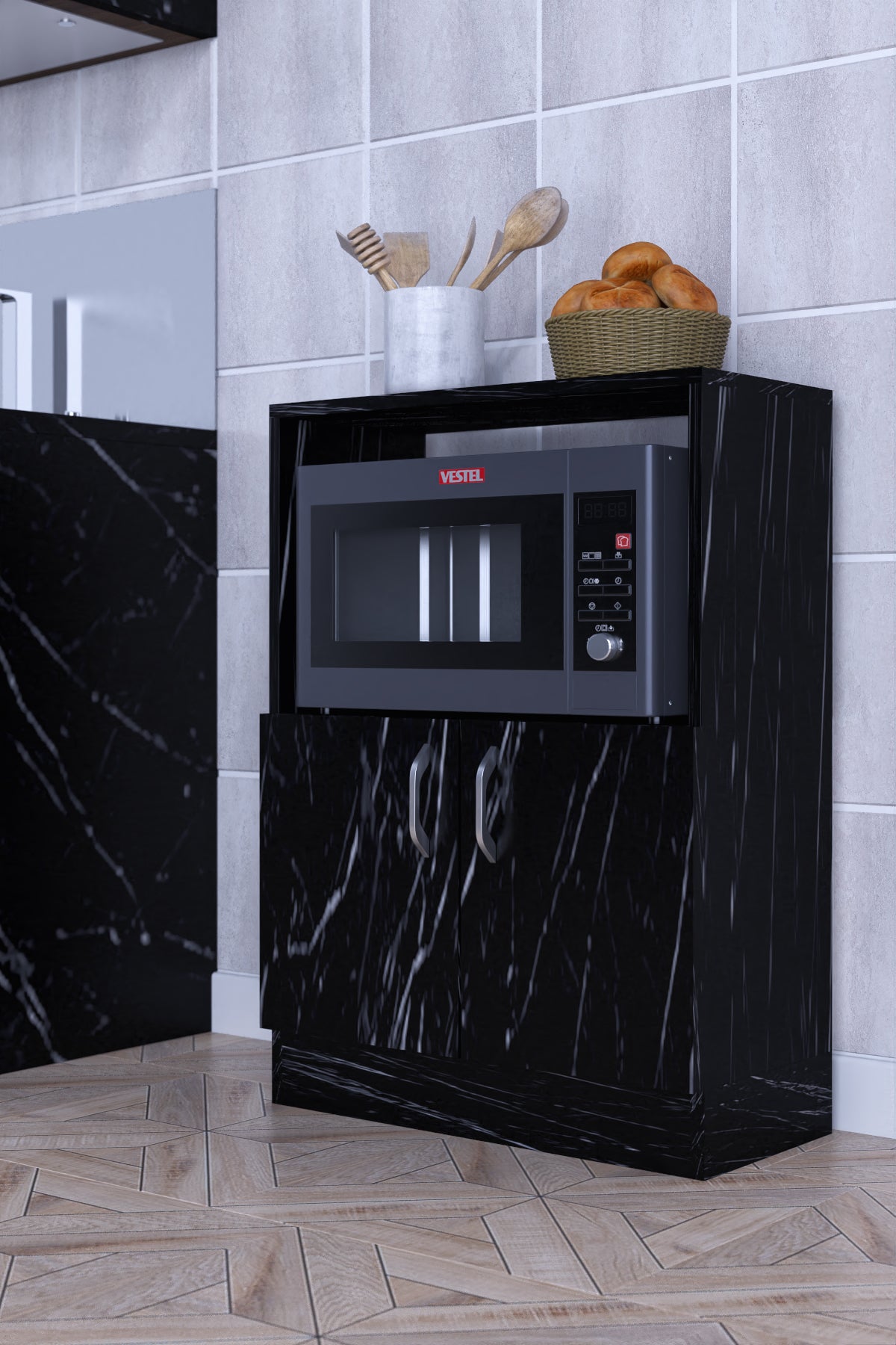 ROMA-MICROWAVE AND MULTI-PURPOSE KITCHEN CABINET