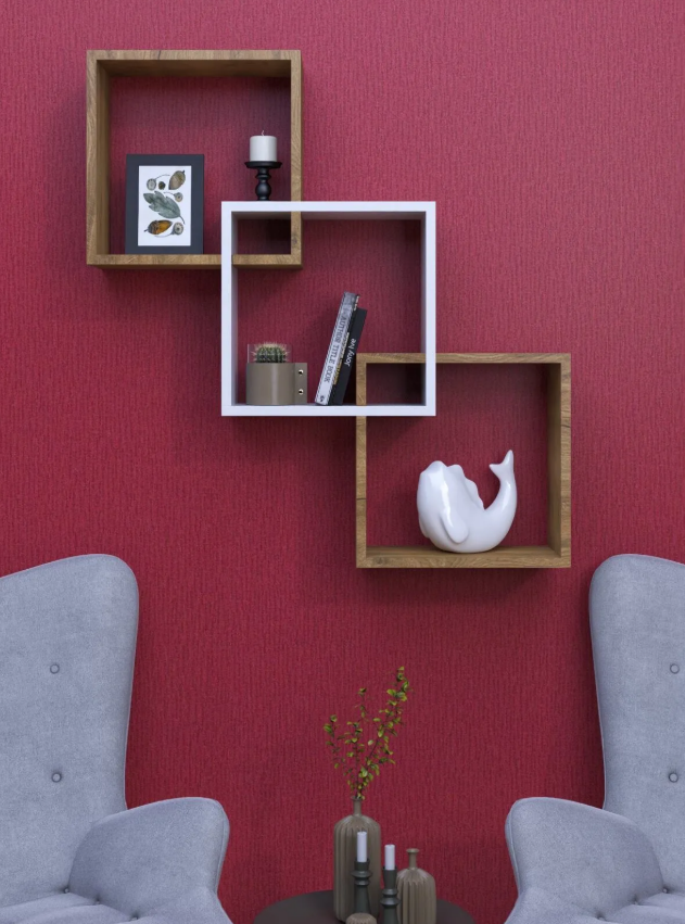 Wooden Bookshelf Wall Cabinet