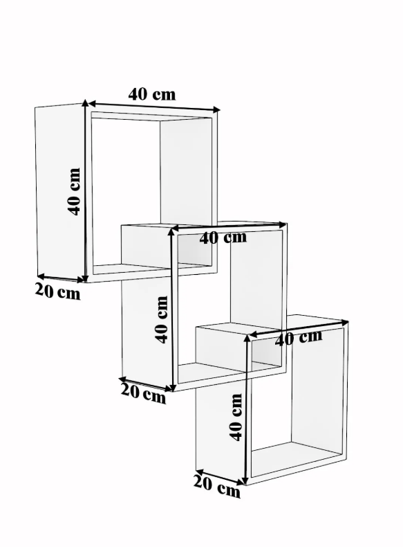 Wooden Bookshelf Wall Cabinet