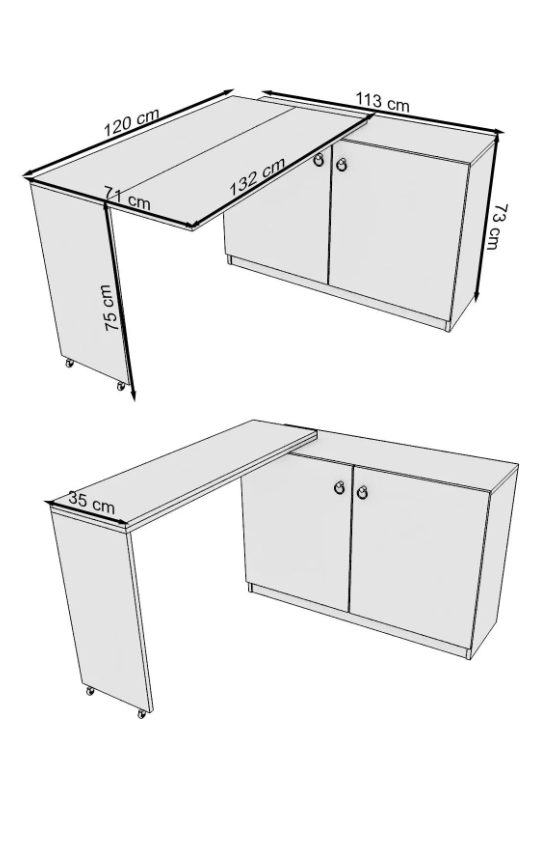 FLOR-TABLE AND MULTI-PURPOSE CABINET