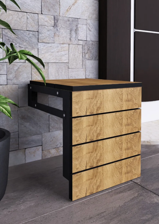 ACACIA-FOLDING STOOL