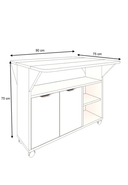 VLINDER-KEUKENTAFEL EN KAST